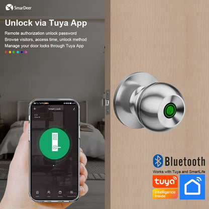 Fingerprint Lock for Tuya Smart Lock with Bluetooth Door Lock Keyless Entry with Fingerprint and Tuya App