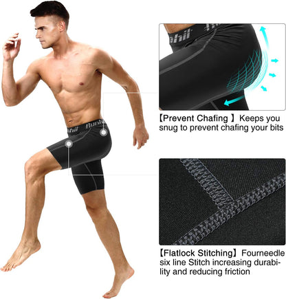 Men's Compression Spandex Running Shorts - Athletic Workout Underwear