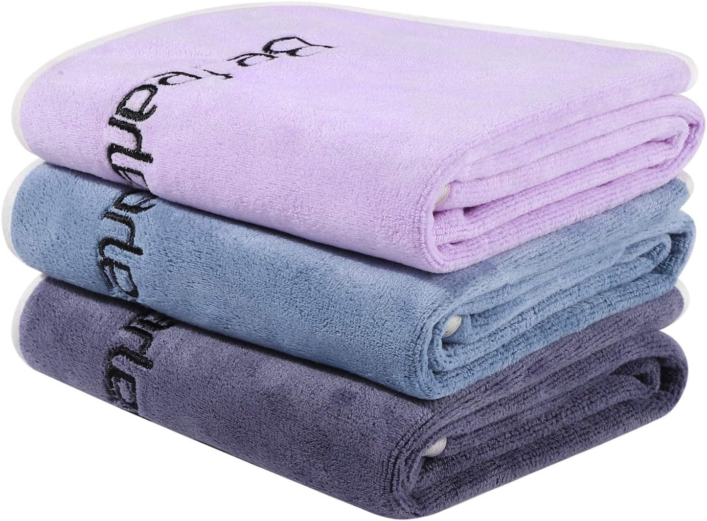 Microfiber Sports Towel Set for Men and Women, Quick-Drying and Ultra-Soft, 3-Pack (1 Blue, 1 Purple, 1 Gray, 14" x 29") - Ideal for Tennis, Yoga, Cycling, and Swimming