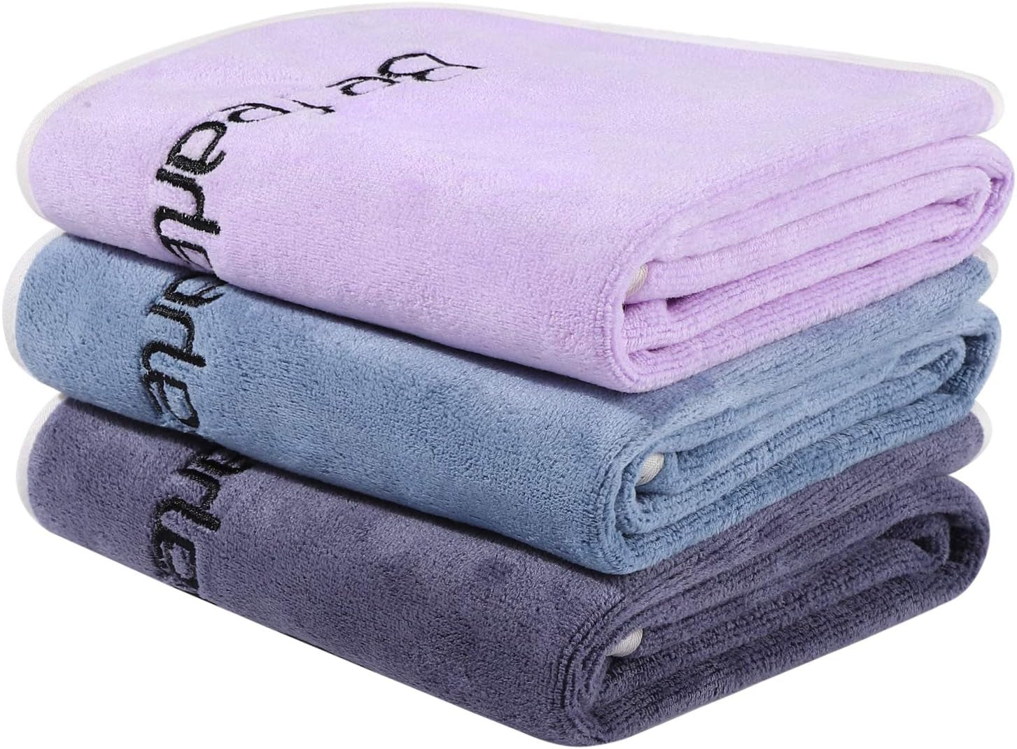 Microfiber Sports Towel Set for Men and Women, Quick-Drying and Ultra-Soft, 3-Pack (1 Blue, 1 Purple, 1 Gray, 14" x 29") - Ideal for Tennis, Yoga, Cycling, and Swimming