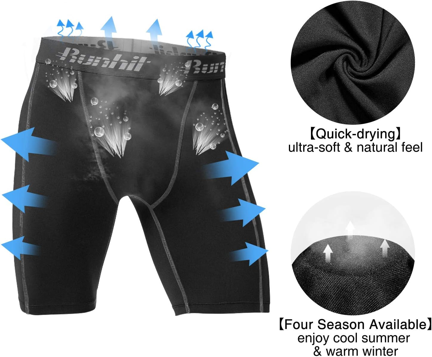 Men's Compression Spandex Running Shorts - Athletic Workout Underwear