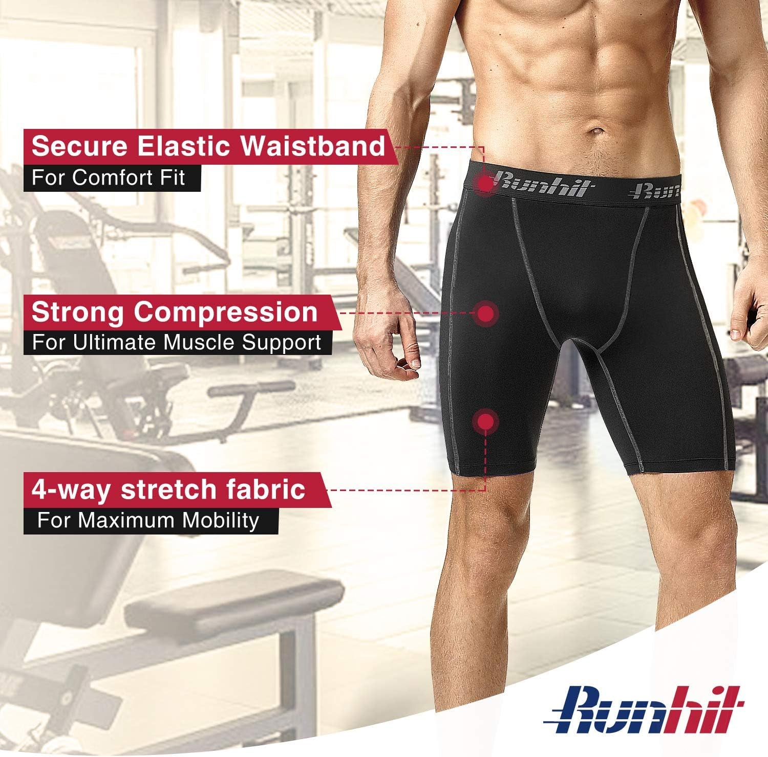 Men's Compression Spandex Running Shorts - Athletic Workout Underwear